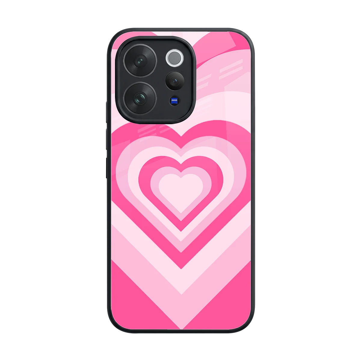 Y2K Flamingo Hearts back phone cover | glass case for vivo v70 elite