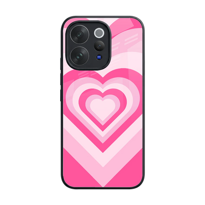 Y2K Flamingo Hearts back phone cover | glass case for vivo v70 elite