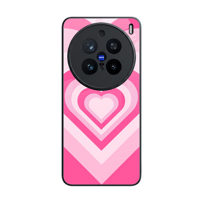 Y2K Flamingo Hearts back phone cover | glass case for vivo x200 pro