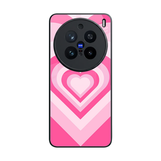 Y2K Flamingo Hearts back phone cover | glass case for vivo x200 pro
