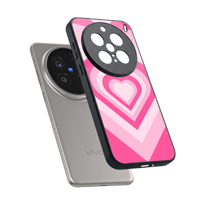 Y2K Flamingo Hearts sleek vivo x200 pro cover with tempered glass back and TPU edges