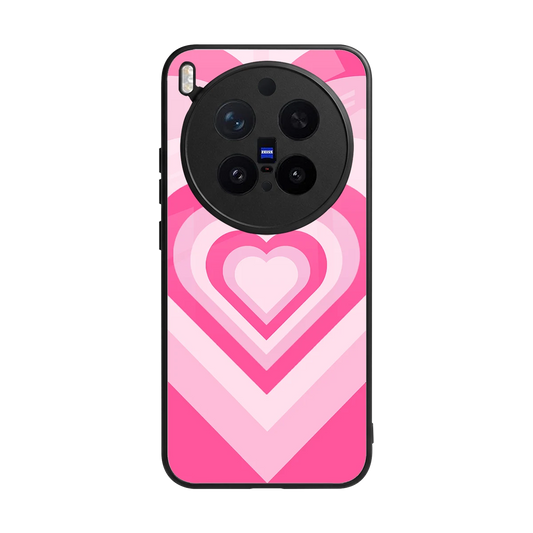 Y2K Flamingo Hearts back phone cover | glass case for vivo x300 pro