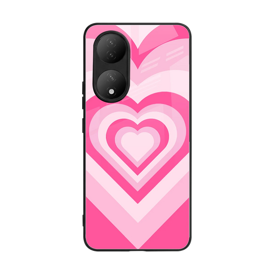 Y2K Flamingo Hearts back phone cover | glass case for Vivo-y100