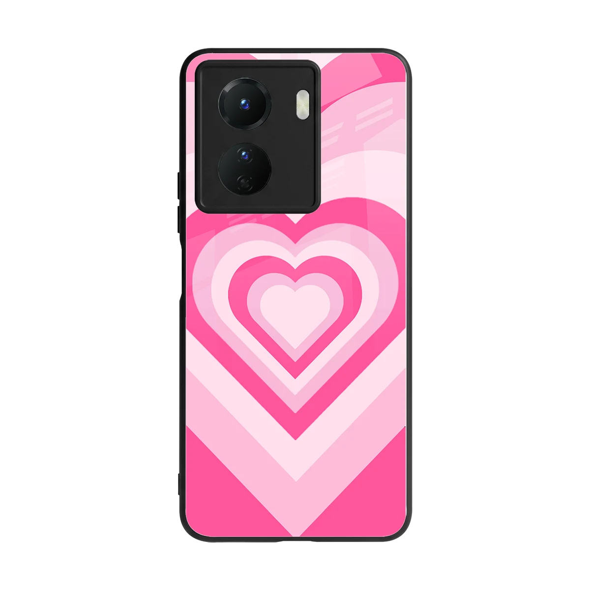 Y2K Flamingo Hearts back phone cover | glass case for vivo y16