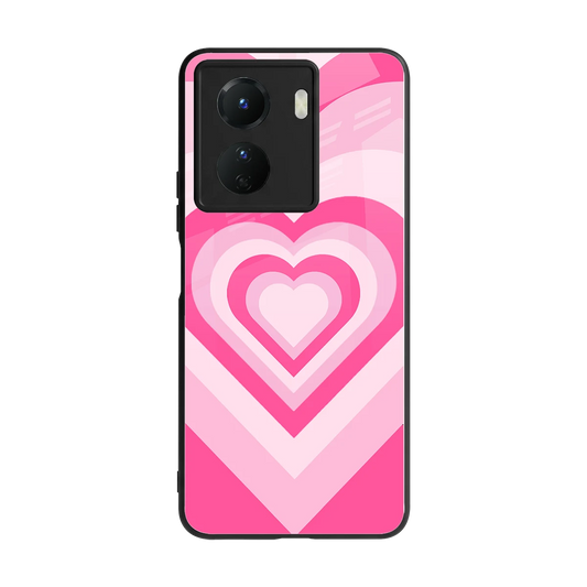 Y2K Flamingo Hearts back phone cover | glass case for vivo y16