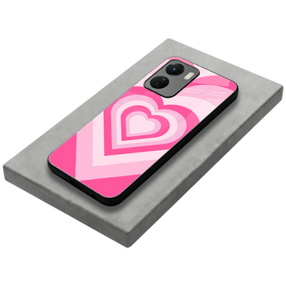 Y2K Flamingo Hearts stylish phone case for vivo y16 | glossy glass and slim fit