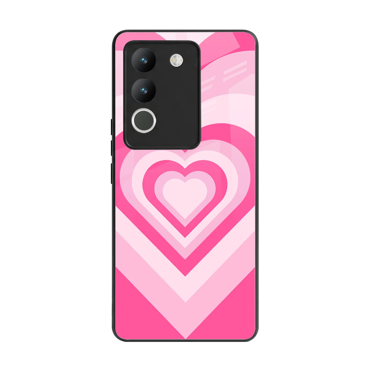 Y2K Flamingo Hearts back phone cover | glass case for vivo y200 5g