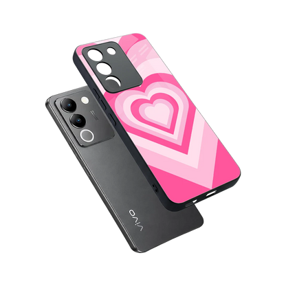 Y2K Flamingo Hearts sleek vivo y200 5g cover with tempered glass back and TPU edges