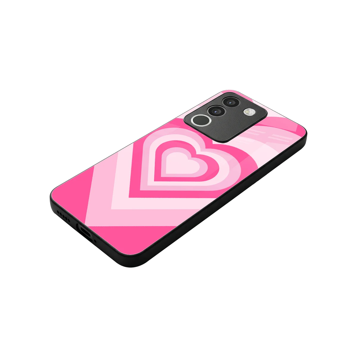 Y2K Flamingo Hearts stylish phone case for vivo y200 5g | glossy glass and slim fit