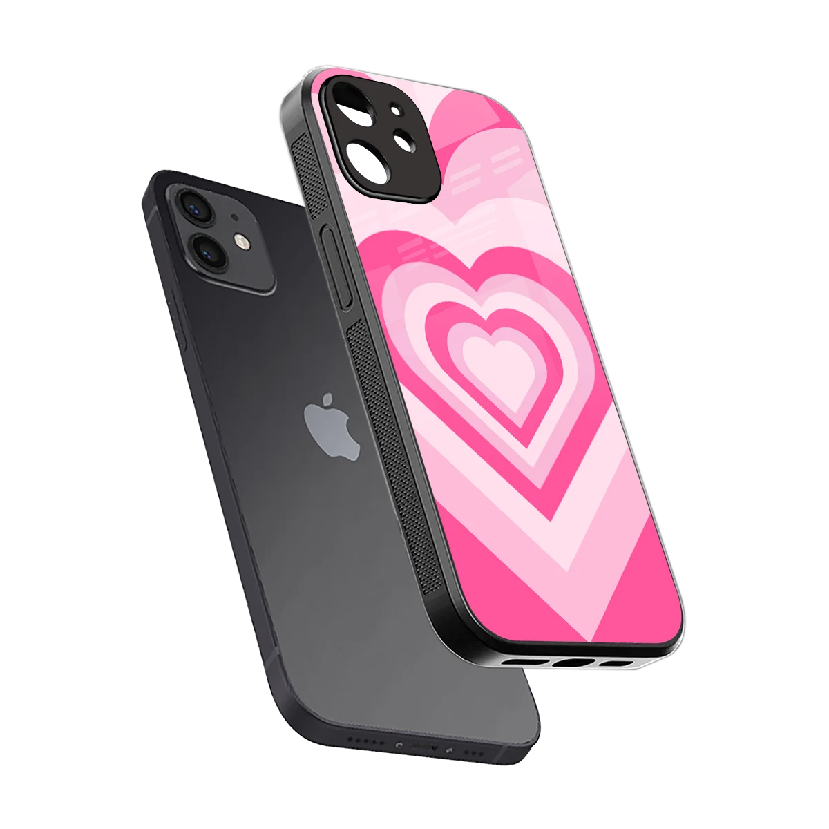 Y2K Flamingo Hearts sleek iphone 11 cover with tempered glass back and TPU edges