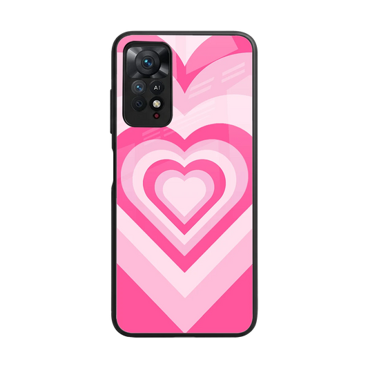 Y2K Flamingo Hearts back phone cover | glass case for redmi note 11 pro