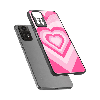 Y2K Flamingo Hearts sleek redmi note 11 pro cover with tempered glass back and TPU edges