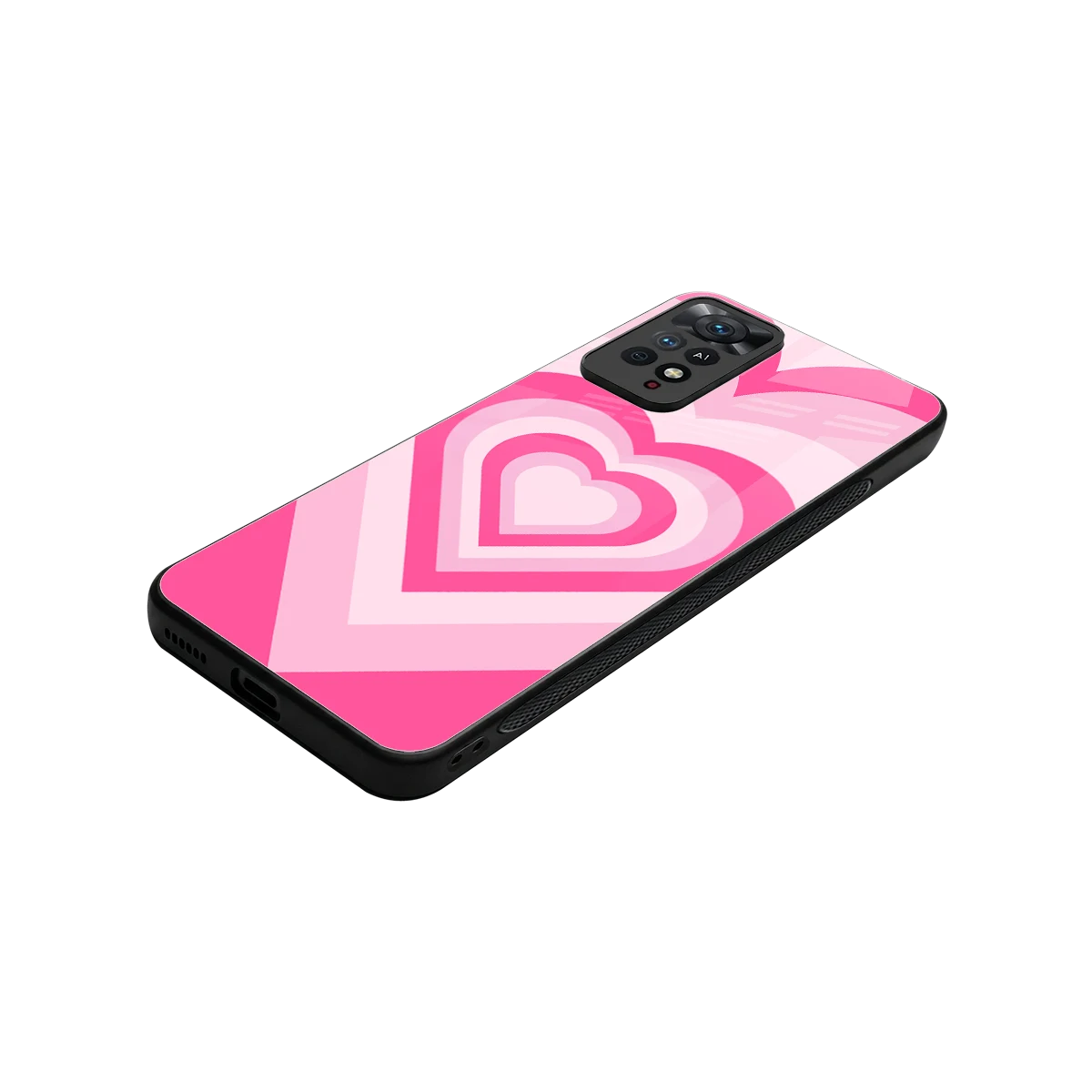 Y2K Flamingo Hearts stylish phone case for redmi note 11 pro | glossy glass and slim fit