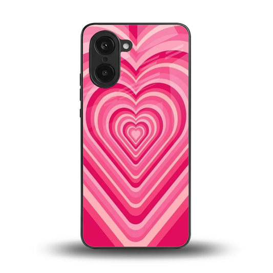 Y2K French Pink Hearts back phone cover | glass case for oneplus nord ce5 5g