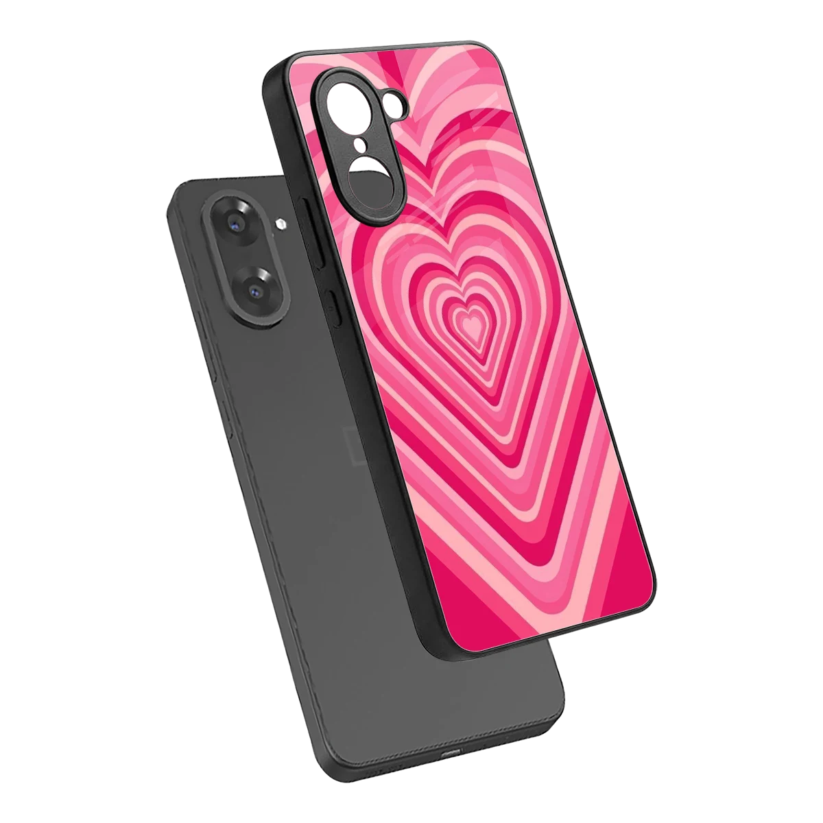Y2K French Pink Hearts sleek oneplus nord ce5 5g cover with tempered glass back and TPU edges