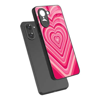 Y2K French Pink Hearts sleek oneplus nord ce5 5g cover with tempered glass back and TPU edges