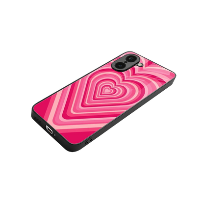 Y2K French Pink Hearts stylish phone case for oneplus nord ce5 5g | glossy glass and slim fit