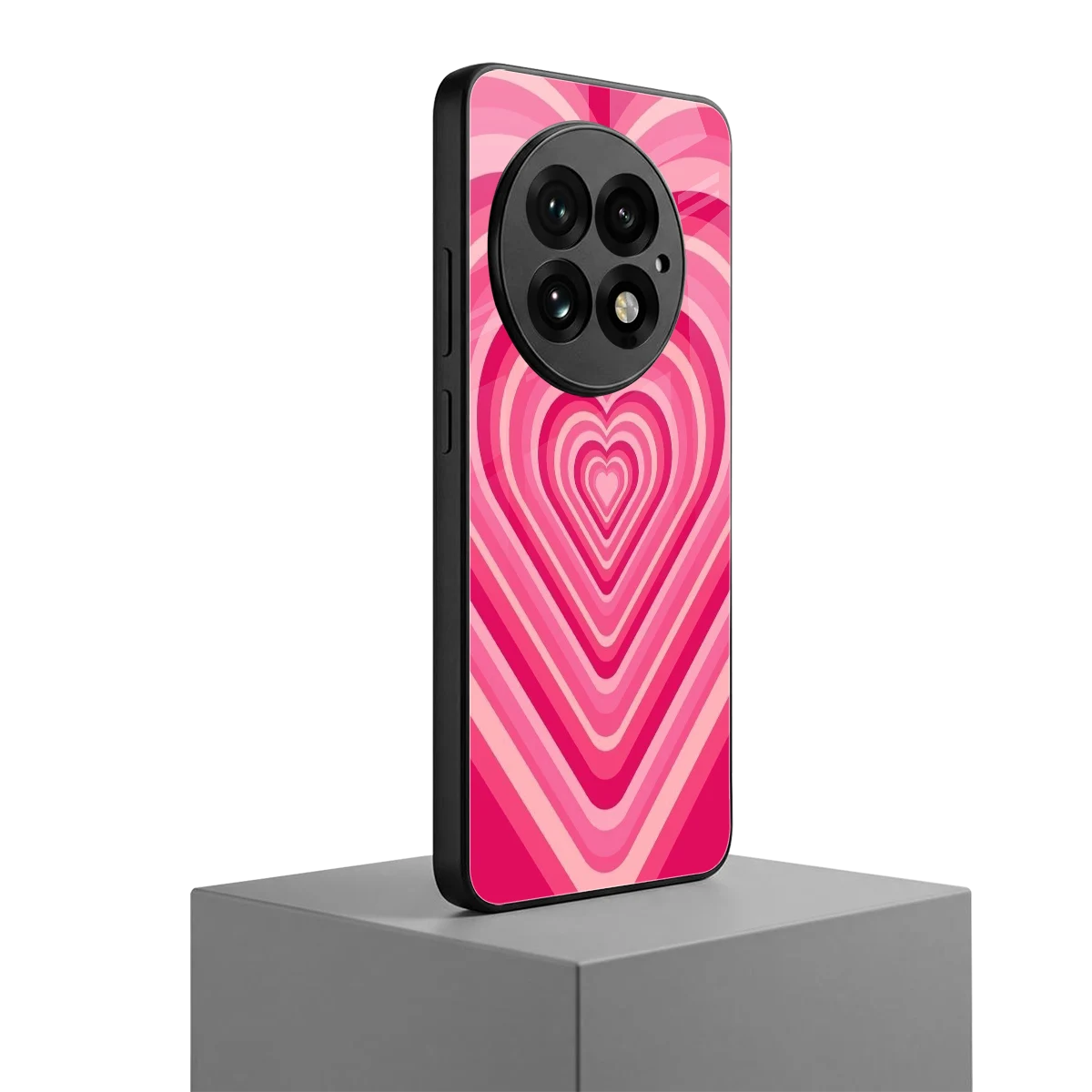 Y2K French Pink Hearts oneplus 13 mobile cover | shockproof glass phone case