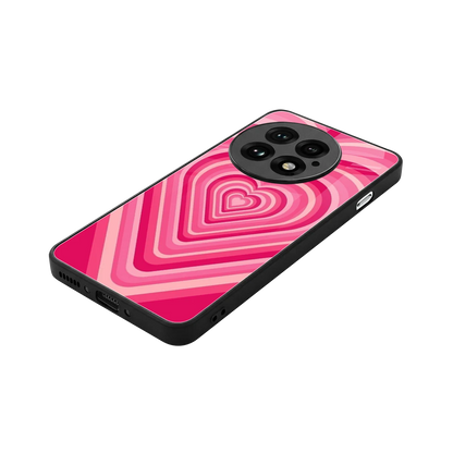 Y2K French Pink Hearts stylish phone case for oneplus 13 | glossy glass and slim fit