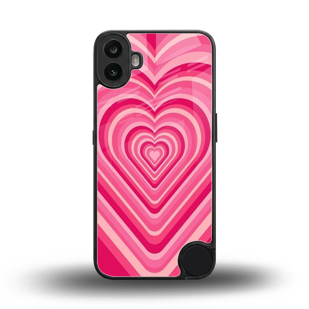 Y2K French Pink Hearts back phone cover | glass case for cmf nothing phone 1