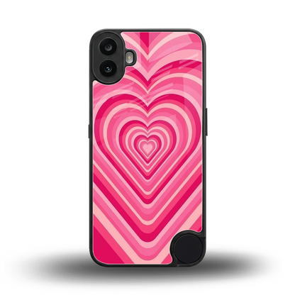 Y2K French Pink Hearts back phone cover | glass case for cmf nothing phone 1