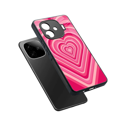 Y2K French Pink Hearts sleek iqoo neo 10r 5g cover with tempered glass back and TPU edges