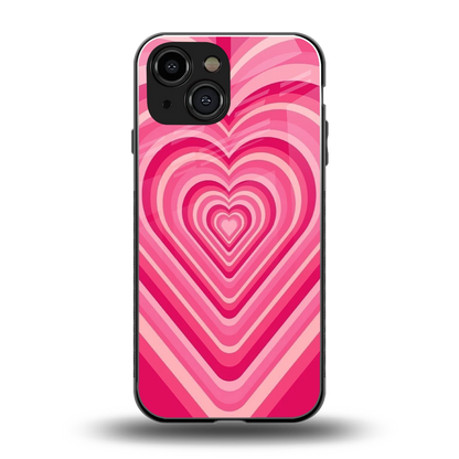 Y2K French Pink Hearts back phone cover | glass case for iphone 12 mini