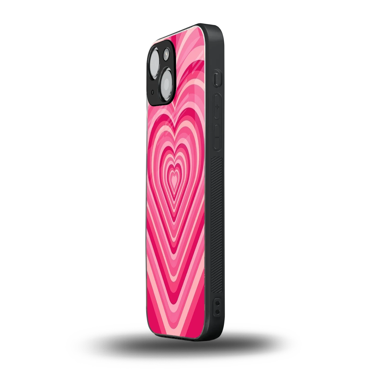 Y2K French Pink Hearts iphone 13 mini mobile cover | shockproof glass phone case