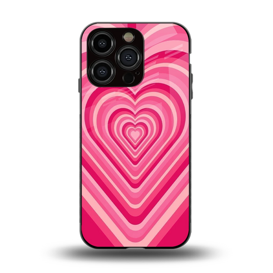 Y2K French Pink Hearts back phone cover | glass case for iphone 13 pro