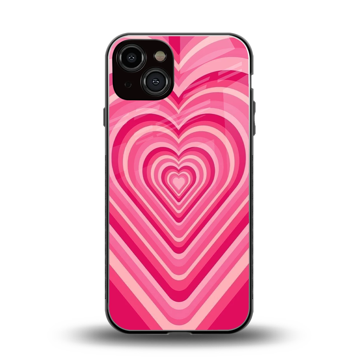 Y2K French Pink Hearts back phone cover | glass case for iphone 13