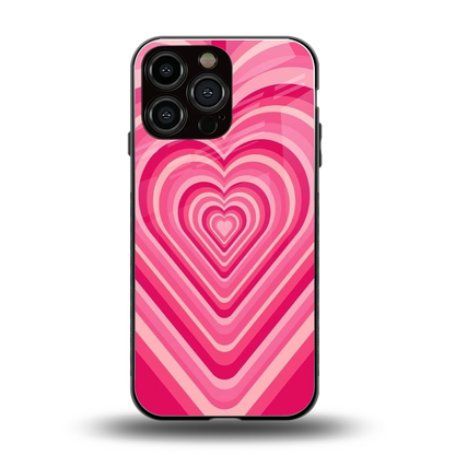 Y2K French Pink Hearts back phone cover | glass case for iphone 15 pro max