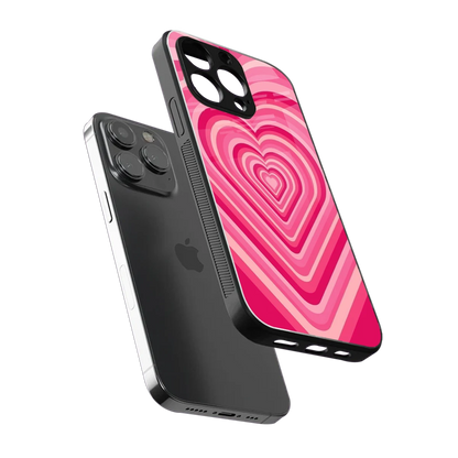 Y2K French Pink Hearts sleek iphone 16 pro max cover with tempered glass back and TPU edges