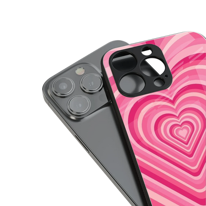 Y2K French Pink Hearts stylish phone case for iPhone 16 | glossy glass and slim fit