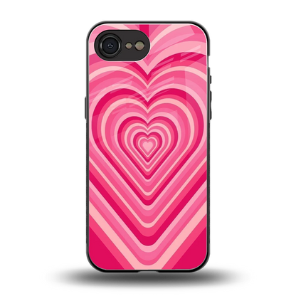 Y2K French Pink Hearts back phone cover | glass case for iphone 16e