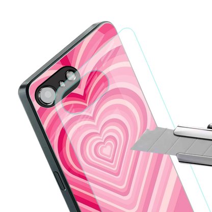 Y2K French Pink Hearts stylish phone case for iphone 16e | glossy glass and slim fit