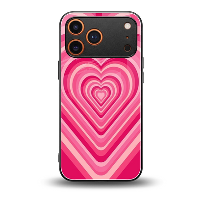 Y2K French Pink Hearts back phone cover | glass case for iphone 17 pro