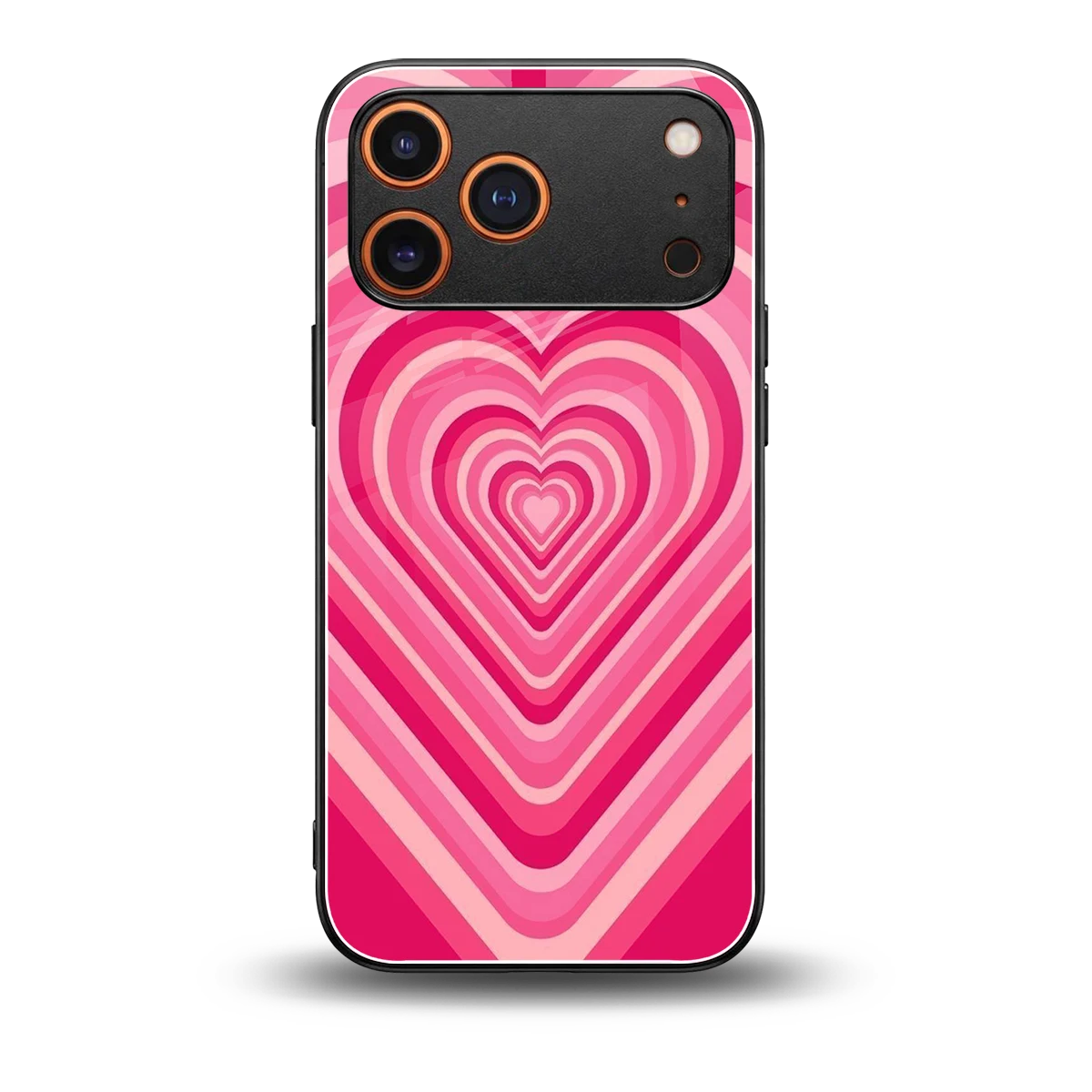 Y2K French Pink Hearts back phone cover | glass case for iphone 17 pro max