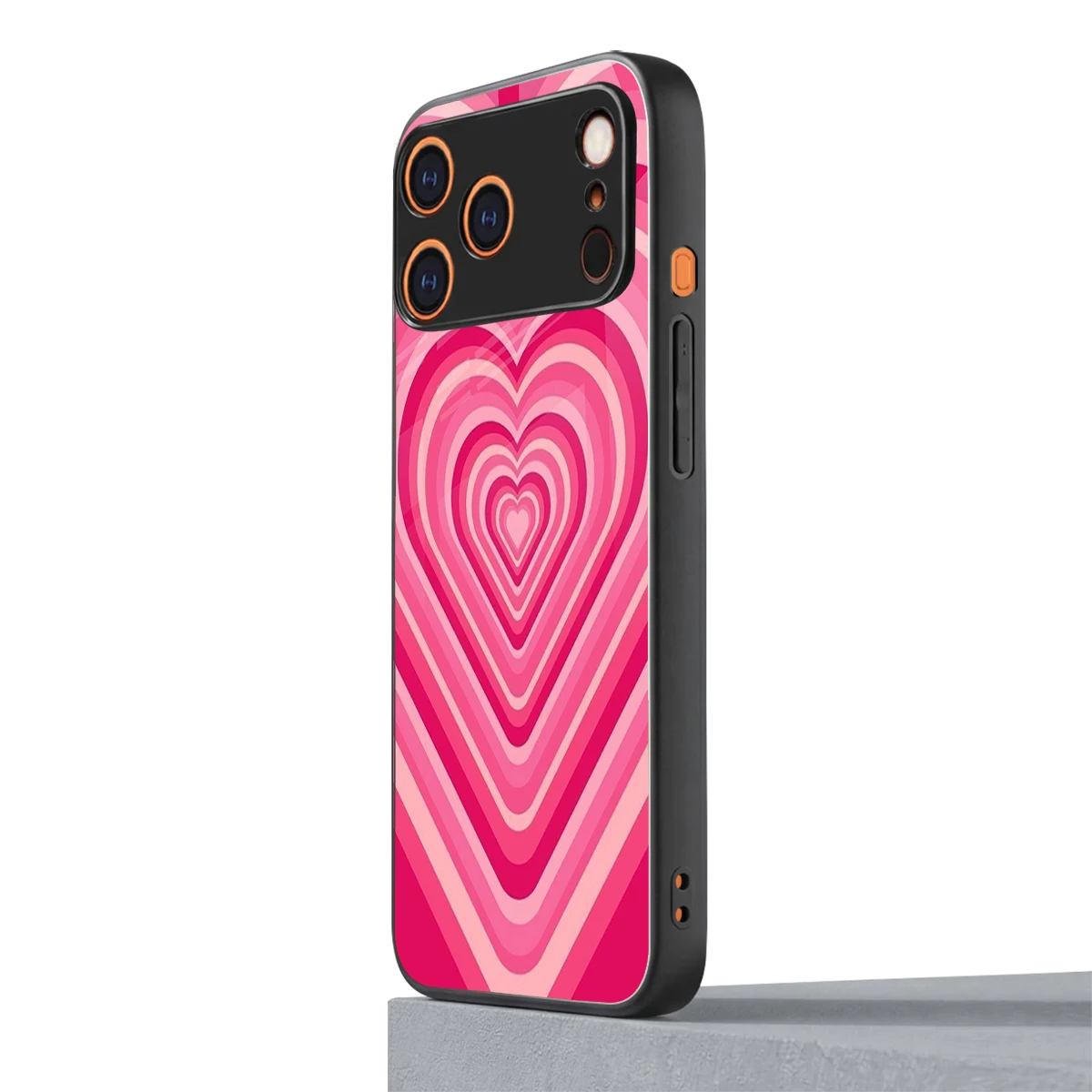 Y2K French Pink Hearts iphone 17 pro mobile cover | shockproof glass phone case