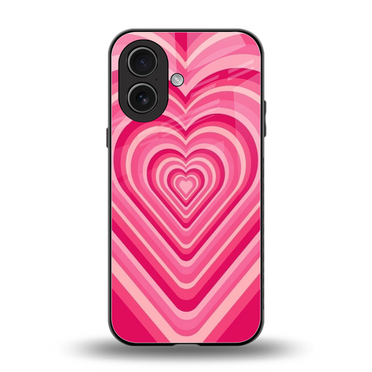 Y2K French Pink Hearts back phone cover | glass case for iphone 17