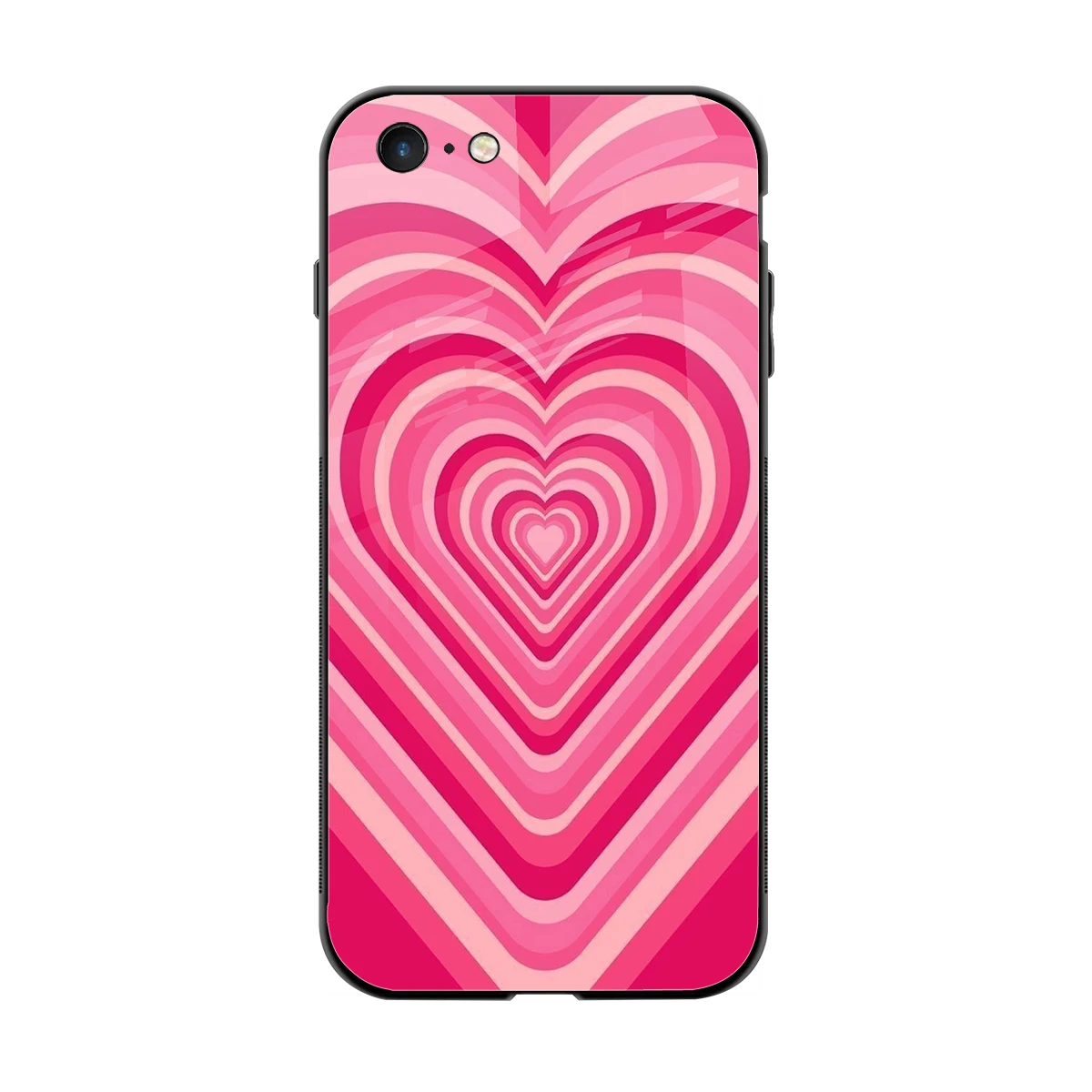 Y2K French Pink Hearts back phone cover | glass case for iphone 6