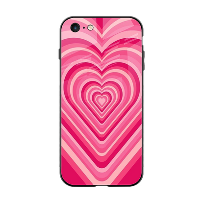 Y2K French Pink Hearts back phone cover | glass case for iphone 6