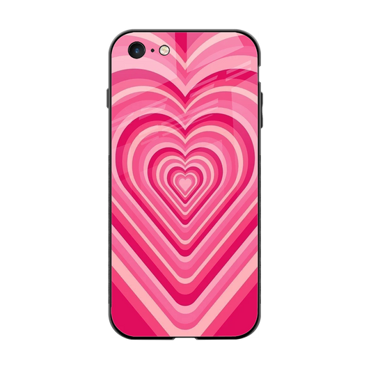 Y2K French Pink Hearts back phone cover | glass case for iphone 6s plus