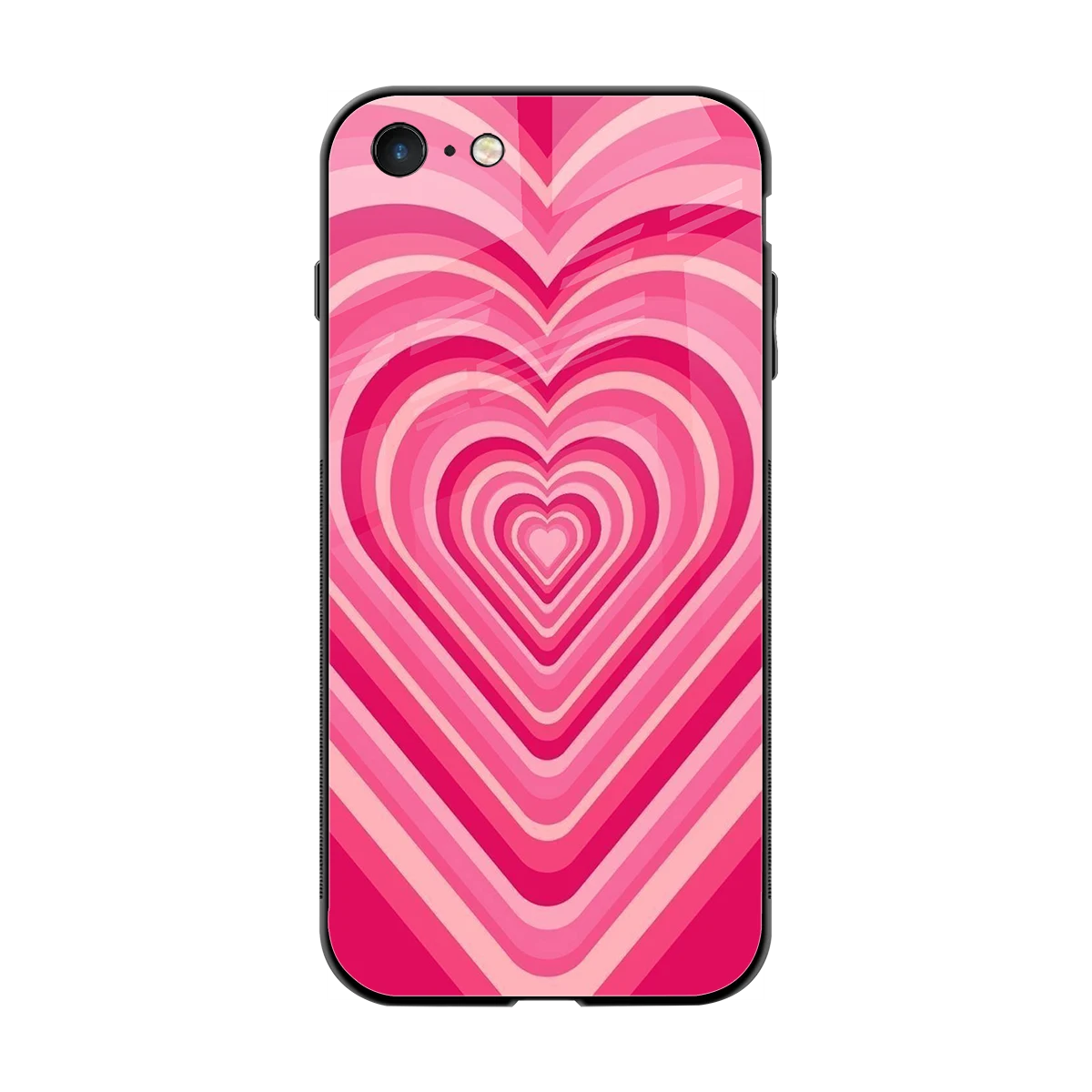 Y2K French Pink Hearts back phone cover | glass case for iphone 7