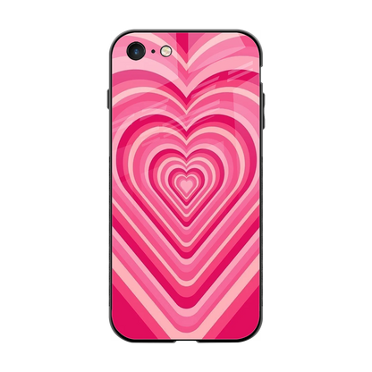 Y2K French Pink Hearts back phone cover | glass case for iphone 7