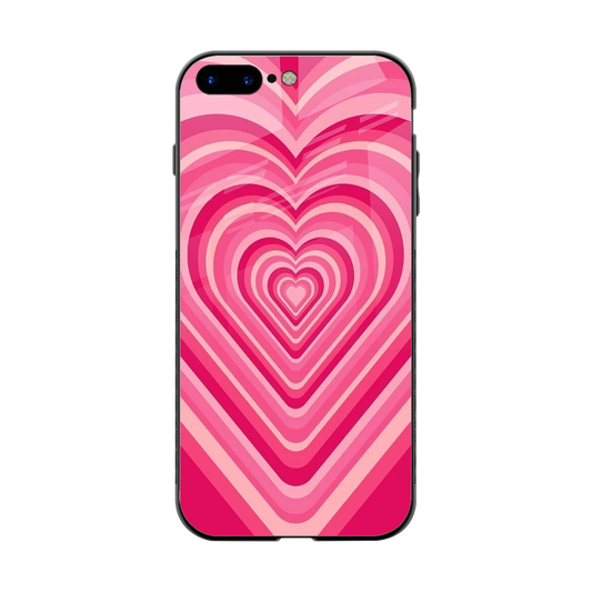 Y2K French Pink Hearts back phone cover | glass case for iphone 8 plus