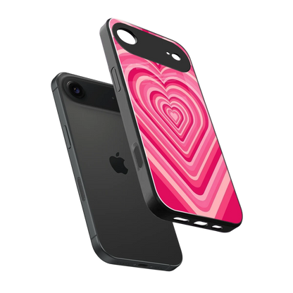 Y2K French Pink Hearts sleek iphone air cover with tempered glass back and TPU edges