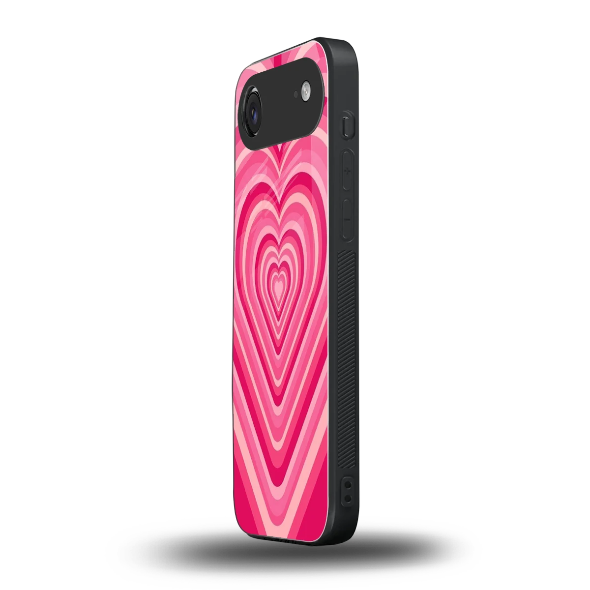 Y2K French Pink Hearts iphone air mobile cover | shockproof glass phone case