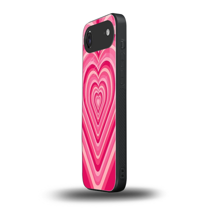 Y2K French Pink Hearts iphone air mobile cover | shockproof glass phone case