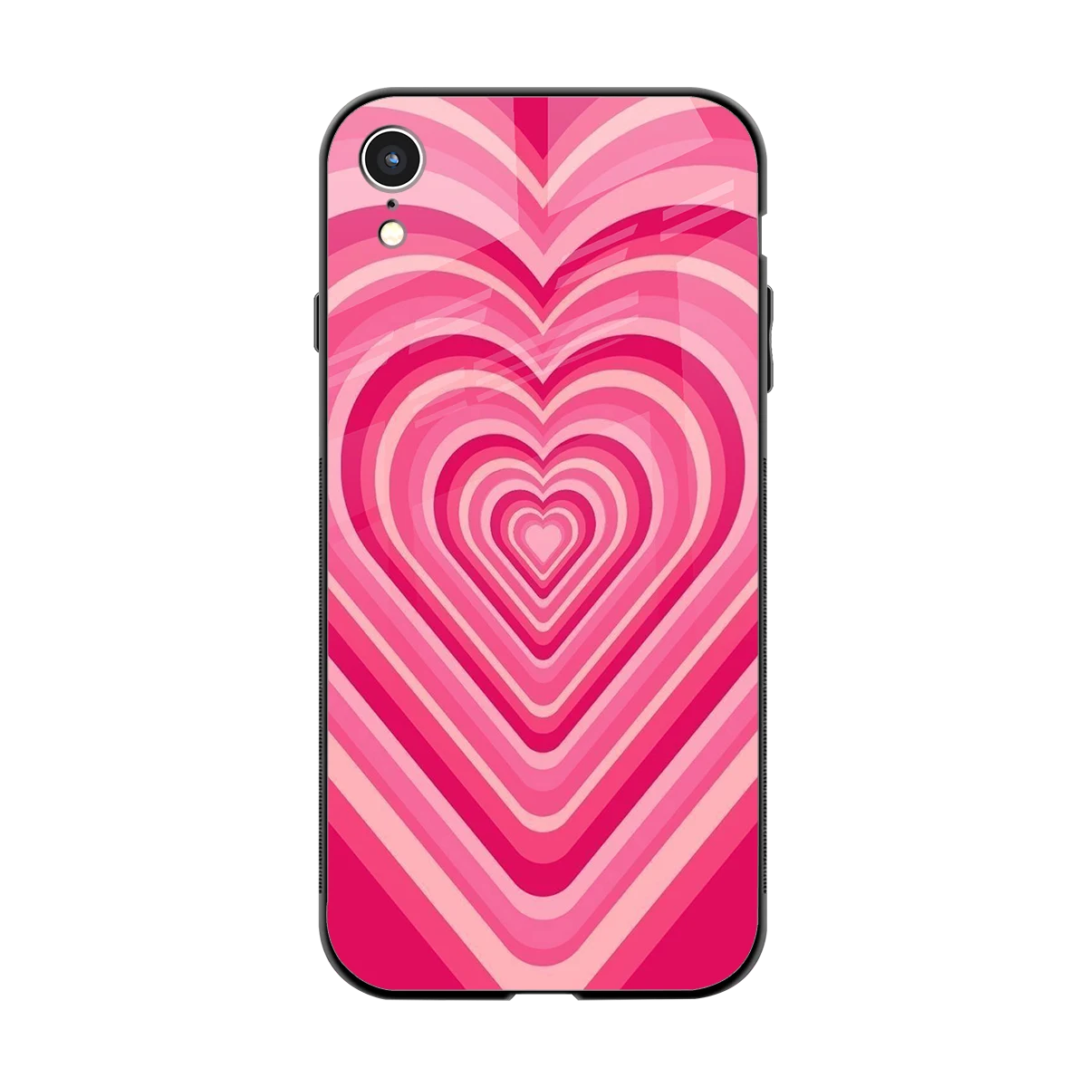Y2K French Pink Hearts back phone cover | glass case for iphone xr