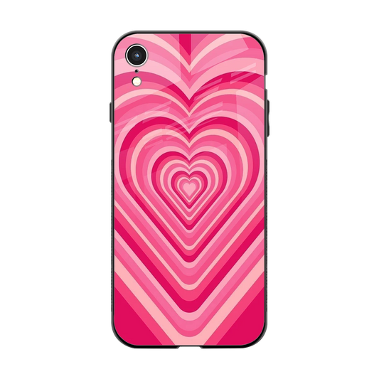 Y2K French Pink Hearts back phone cover | glass case for iphone xr